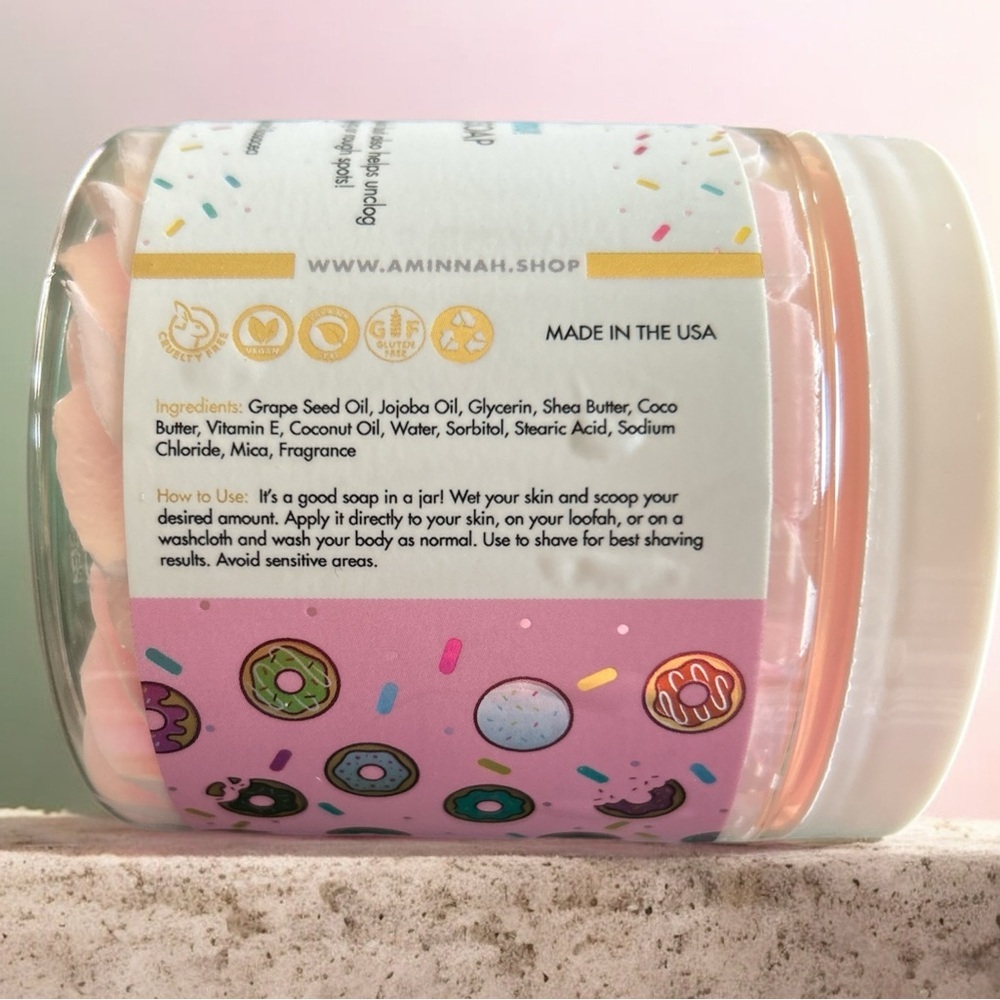 AMINNAH - I DONUT KNOW WHAT I’LL DO WITHOUT YOU ! Whipped Foaming Soap - Pink - Picture 2 of 2